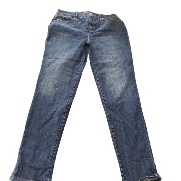 CT1466 Chico's So Slimming Girlfriend Slim Leg Ankle Jean 10R - Picture 1 of 7